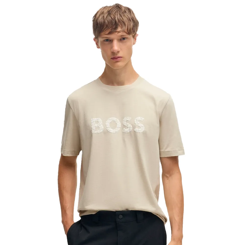 T shirt Boss Texture Homme Beige