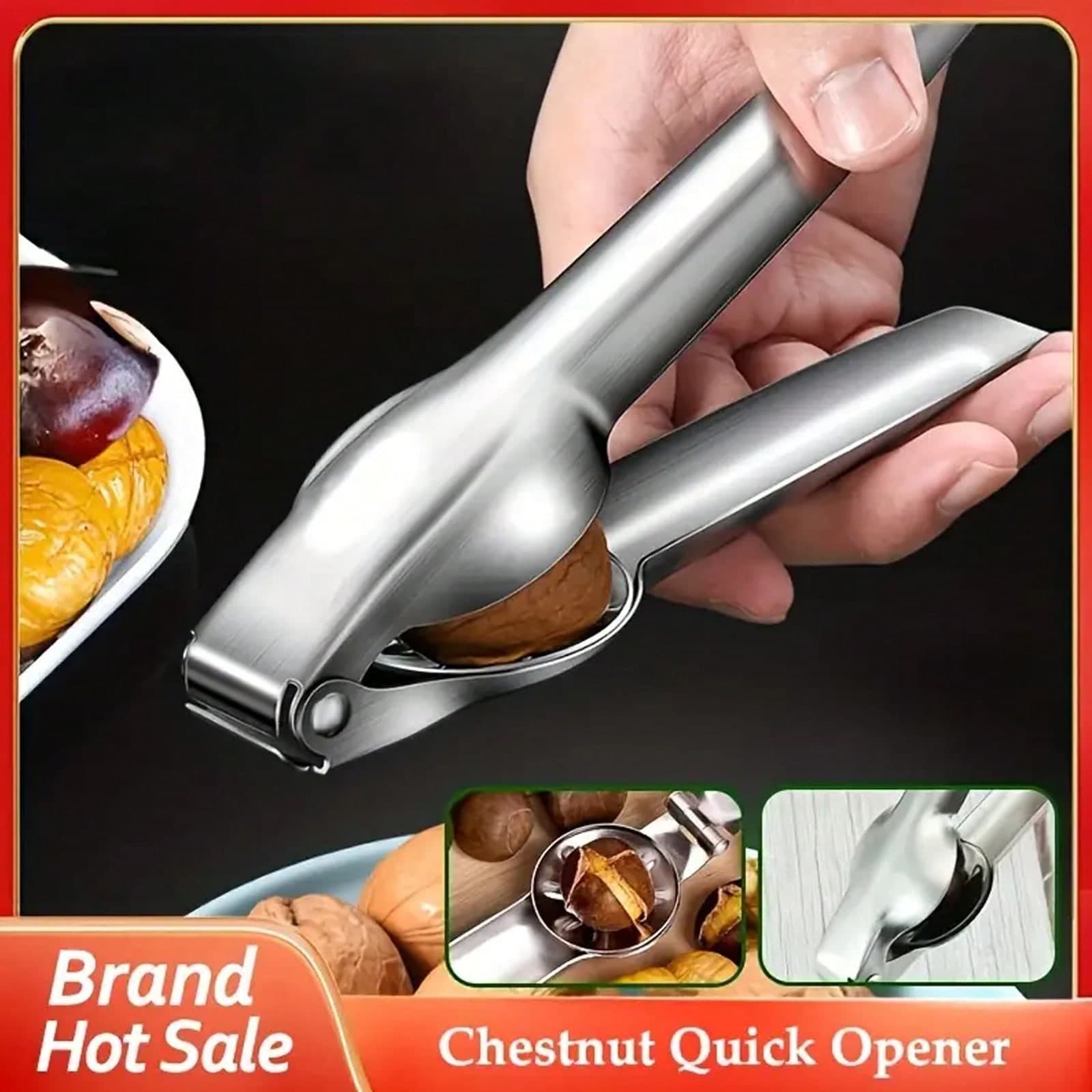 Ouvre-marrons En Acier Inoxydable, Clip Classique De Casse-noisette, Casse-, Clip De Marron, Coupe-marron, Décortiqueur De Cannelé Croisé En Acier